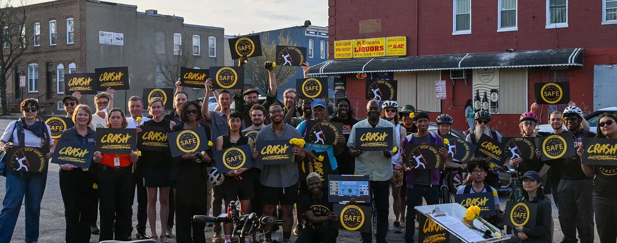 Baltimore Families for Safe Streets members at a vigil on Orleans Street