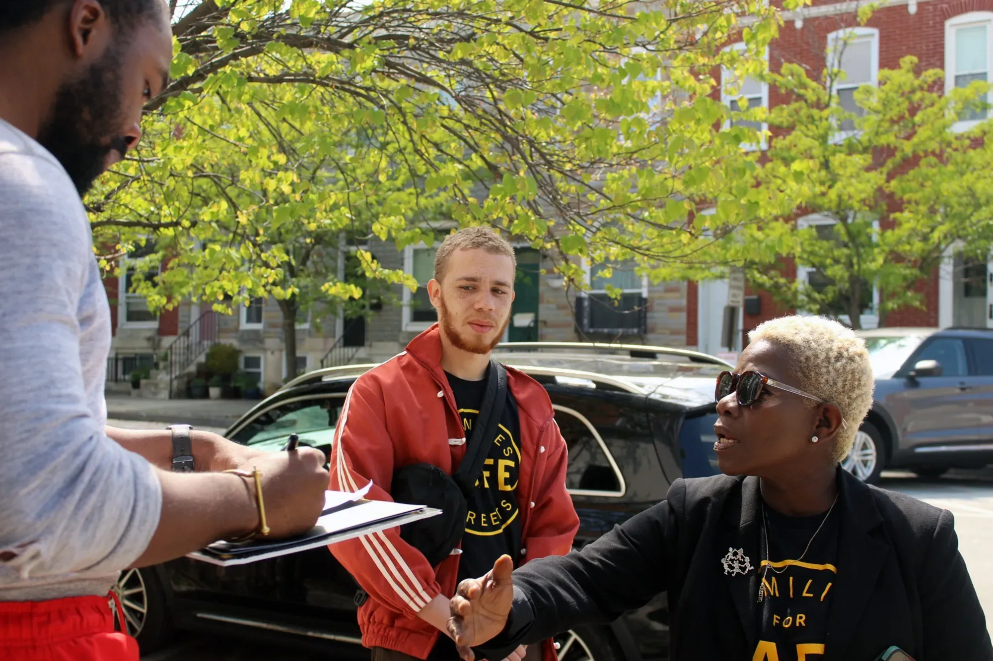Baltimore Families for Safe Streets organizers canvassing a neighborhood
